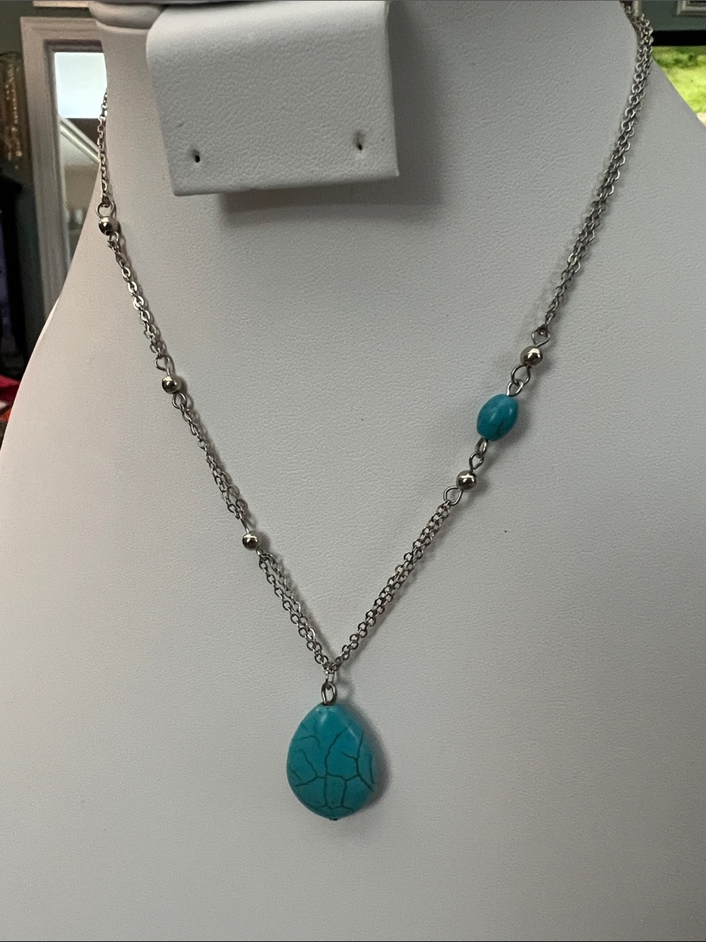 Paparazzi Turquoise Teardrop Pendant Necklace - Women Jewelry
